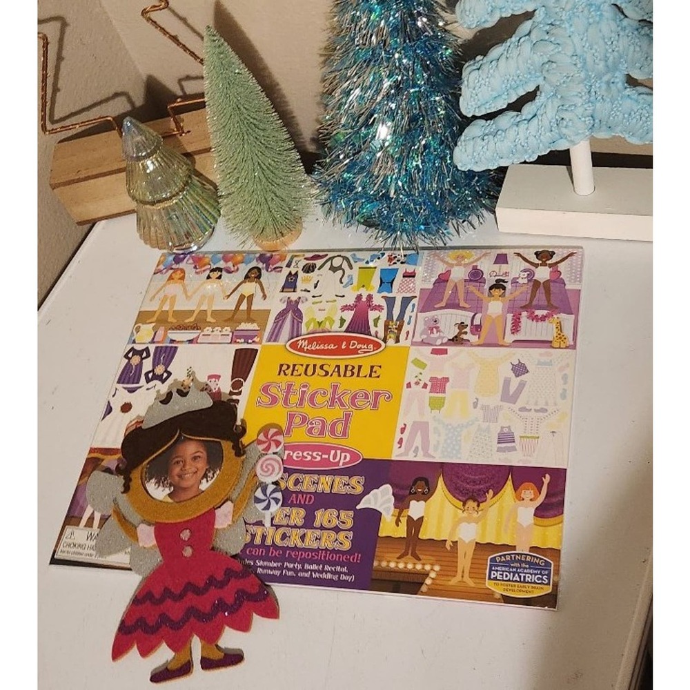 Melissa & Doug new sealed reusable sticker dress up 5 scenes & fairy ornament